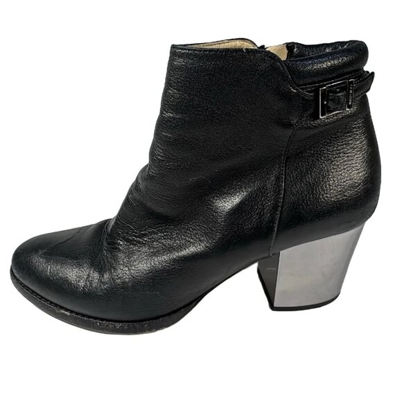 JIMMY CHOO - Black Silver Leather Hardware Women's Boots 138-081525 - Picture 1 of 9